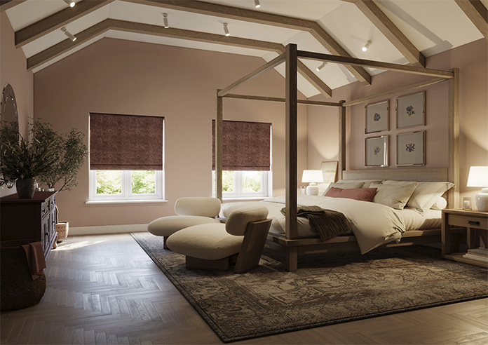 William Morris At Home Marigold Velvet, Berry - Twist&Fit Roman Blind - Image 7